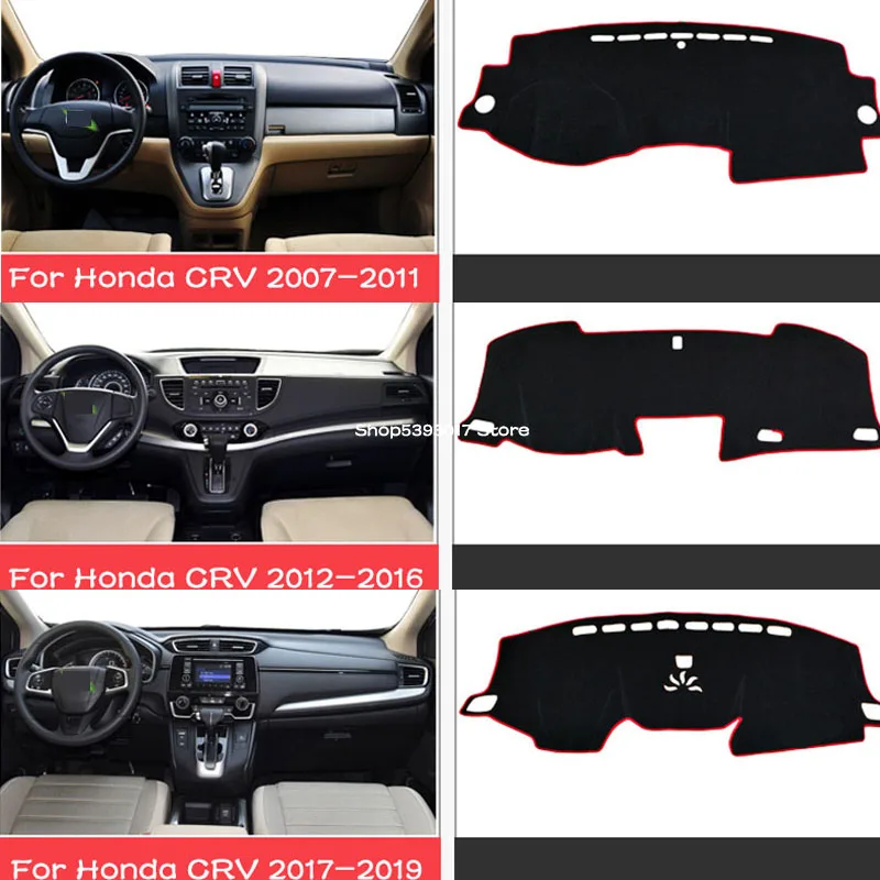 For Honda CRV CR-V Car Centre Console Dashboard Cover Dash Mat Non-slip SunShade Pad Carpet Trim  2017-2022 2012-2016 2006-2011