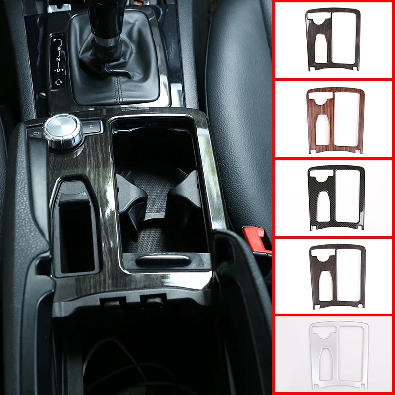 

cheya ABS Carbon Fiber Car Central Console Cup Holder Frame Cover Trim for Mercedes Benz C E Class W204 W212 2008-2014 LHD RHD