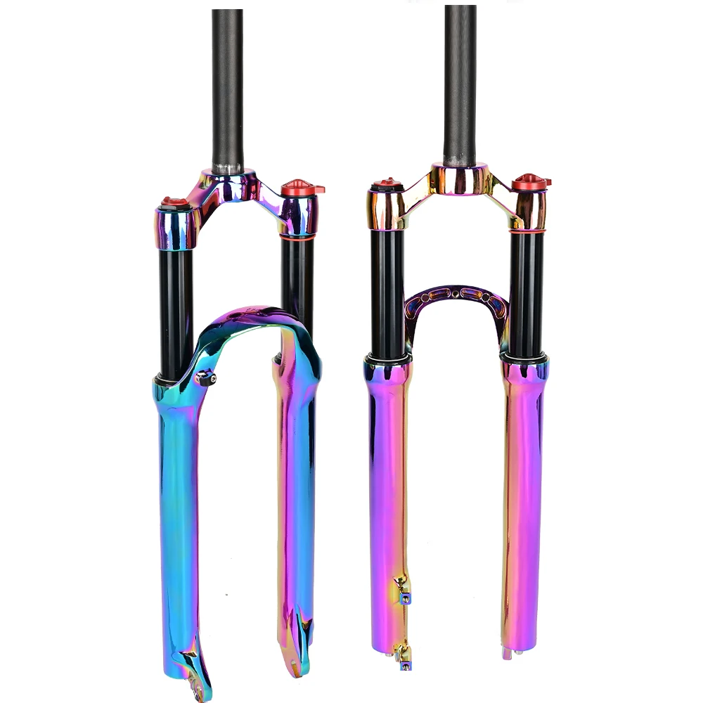 

MTB Suspension Air Fork 27.5Inch 29er Mountain Bike Straight Tube Front Fork Bicycle QR 100*9mm 32 RL 100mm Travel Colorful Fork