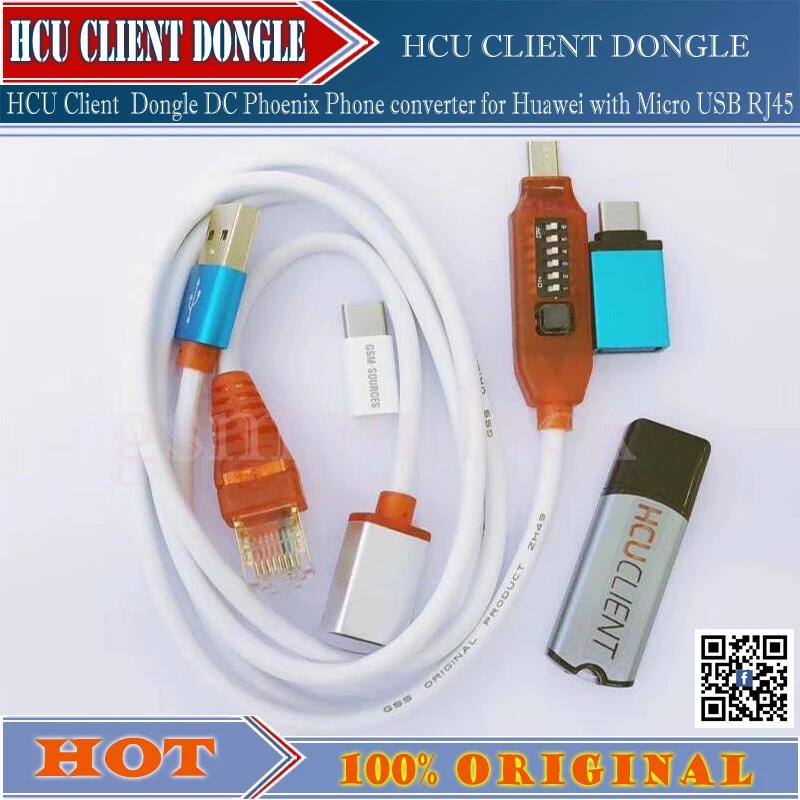 HCU Dongle + DC Phoenix Phone Converter for Huawei with Micro USB RJ45, Multifunction Boot, All in 1 Cable, Newest