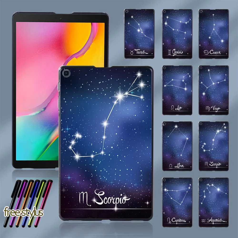 Ultra Slim Tablet Case for Samsung Galaxy Tab A 8.0 (2019) T290 T295 Constellation Pattern New Shell Cover + Free Stylus