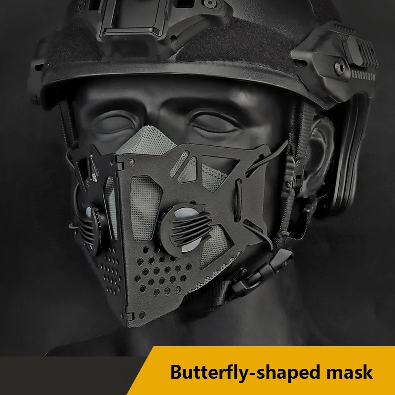 Tactical Airsoft Paintball Mask with Replaceable Filter, Army Tactical, Half Face, Butterfly Shape, Protection, Dustproof