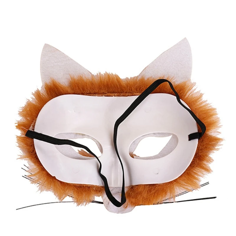 Halloween Fox sowa Bunny Tiger Mask Funny Animal półmaska na Cosplay Masquerade Animal Carnival maska na przyjęcie rekwizyty