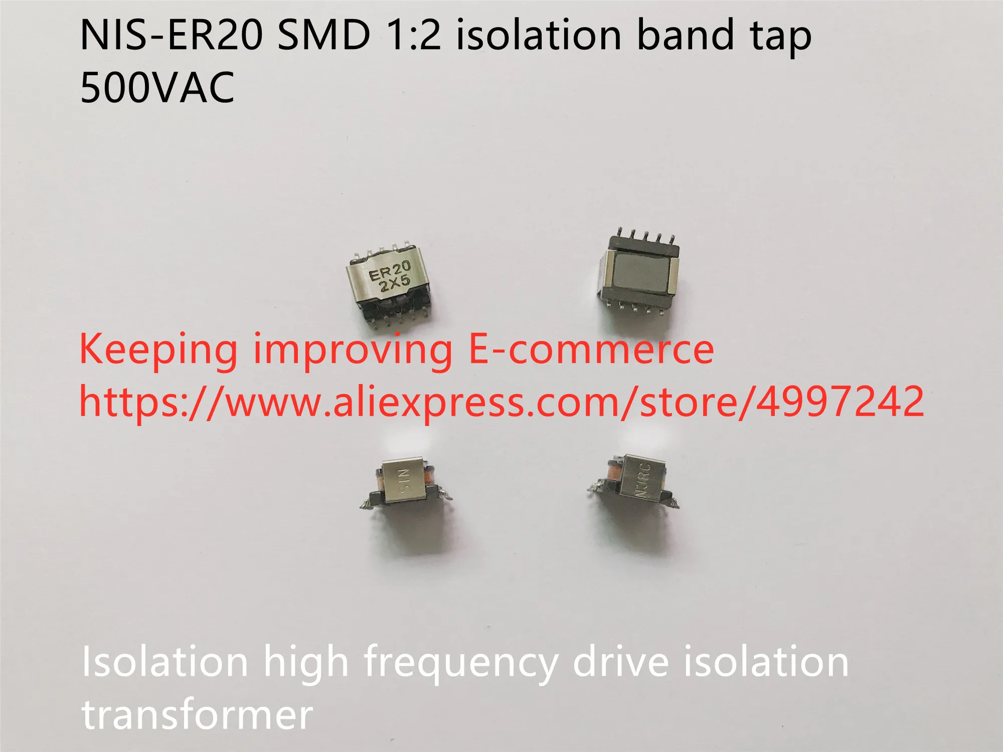 Original new 100% NIS-ER20 SMD 1:2 isolation band tap 500VAC isolation high frequency drive isolation transformer