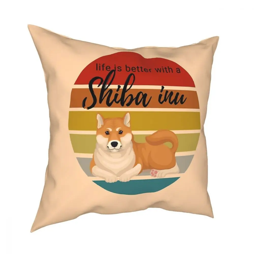 Shiba Inu Pup Square federa cuscino decorativo amante dei cani simpatico animale Casual federa decorazioni per la casa