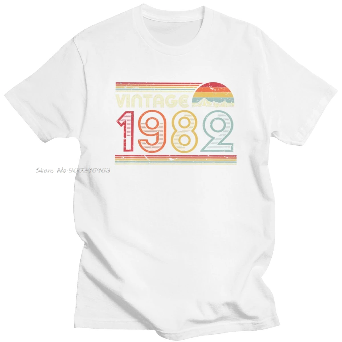 Vintage 1982 T Shirt Men Cotton Fashion T-shirt O-neck Short Sleeve 38th Birthday Gift Tee Retro Style Top Fitted Clothing Merch