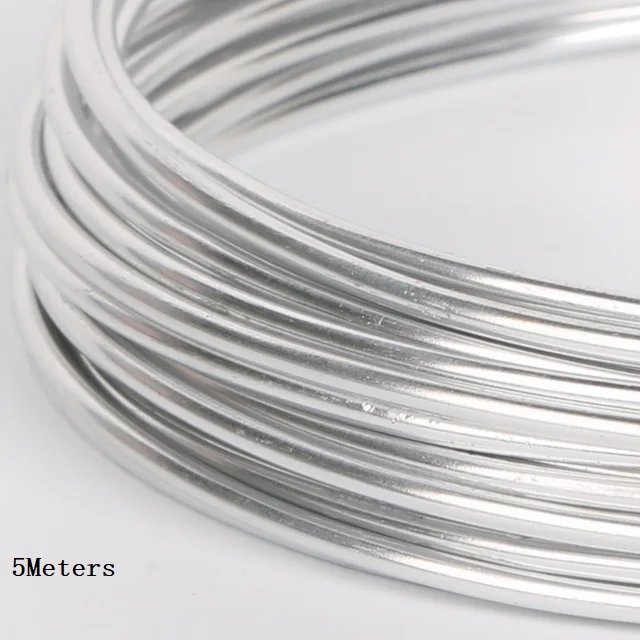 Zilverkleurige 1mm/1,5mm/2mm/2,5mm geanodiseerde aluminiumdraad, zacht, voor DIY sieraden, veelzijdig, geschilderd aluminium metaaldraad