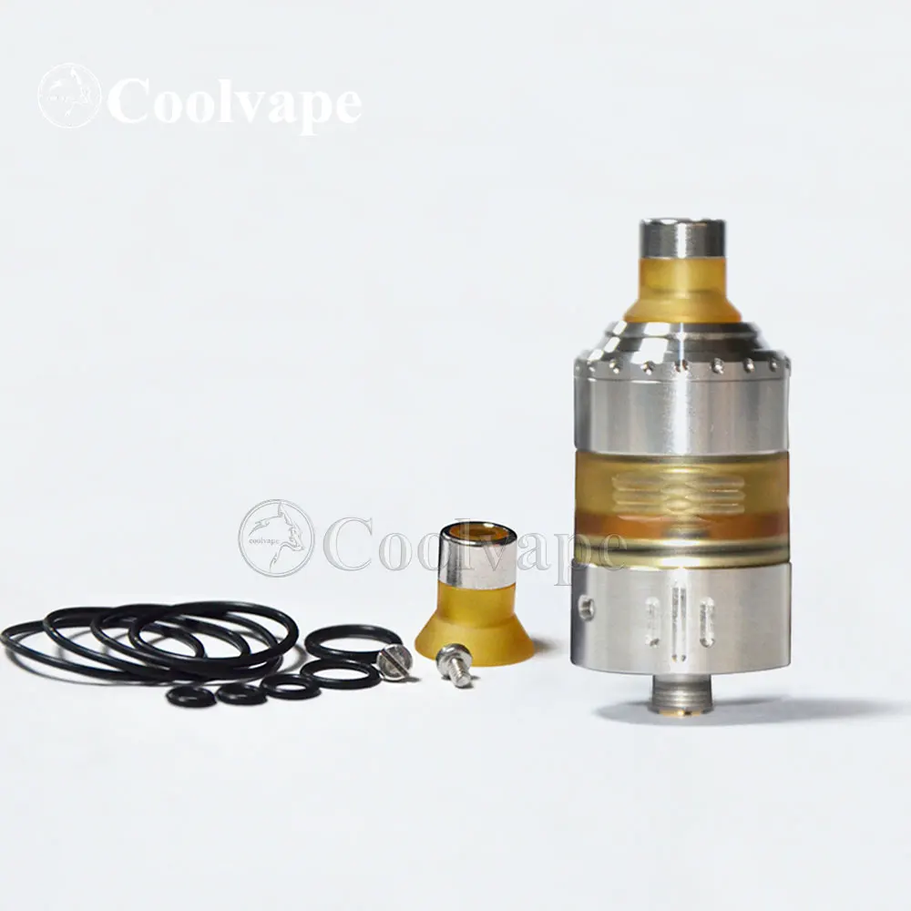 Coolvape-tanque e atomizador de cigarro modelo x hussar rta mtl, 22mm, 316ss, rta, guia de fluxo de ar reembutido