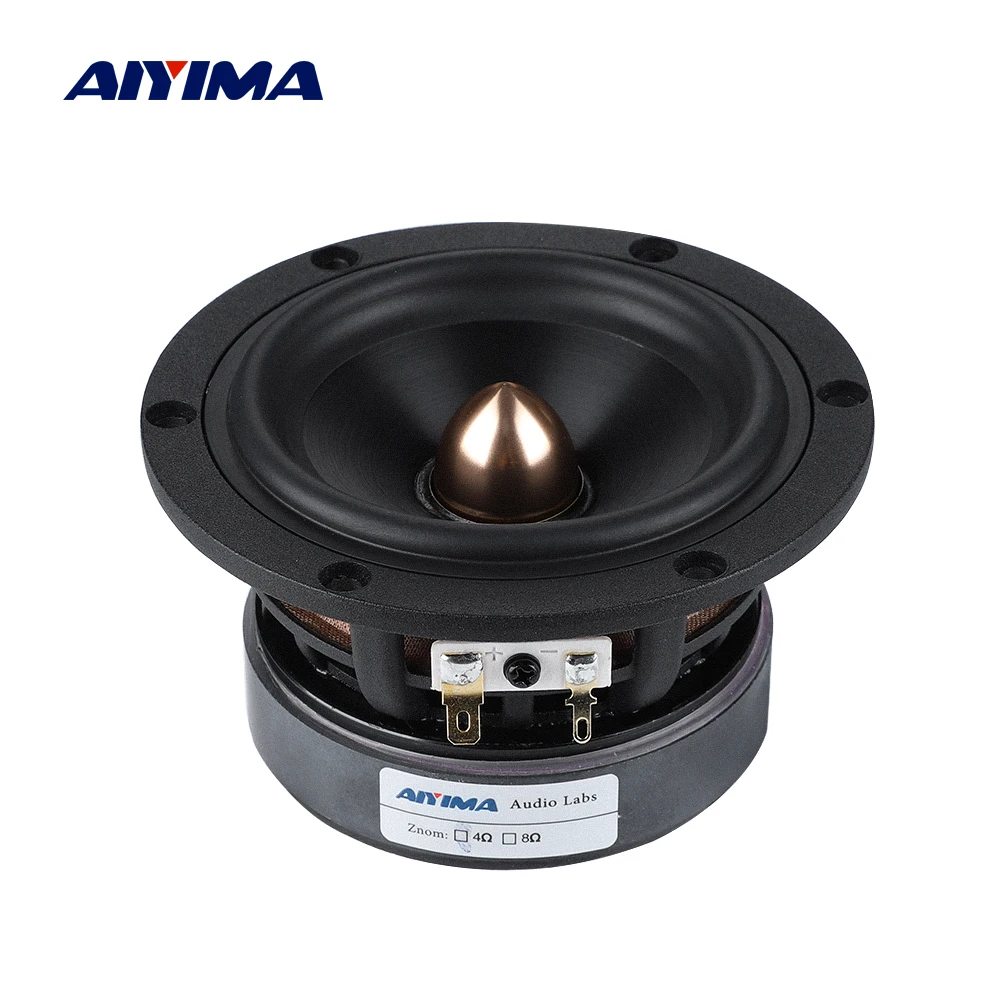 

AIYIMA 4 Inch Midrange Bass Speaker 4 8 Ohm 50W Woofer Horn Aluminum Bullet Hifi Mid-Woofer Home Theater Loudspeaker DIY 1PC