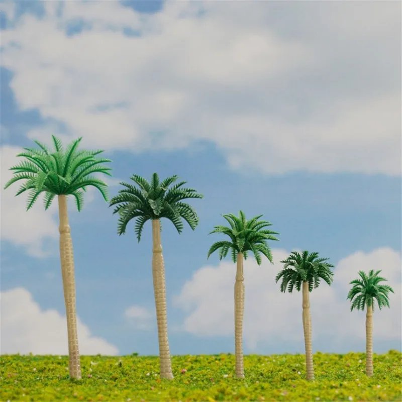 100pcs/lot 6.5cm 1/200 Scale Plastic Model Palm Tree In Architecture Model Building Maker