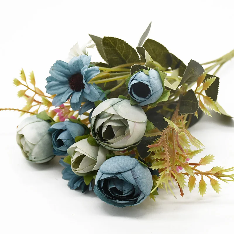 1 Bunch 5 Gabeln 12 Köpfe Künstliche Blumen Günstige Vasen Home Dekoration Zubehör Hochzeit Diy Braut Freiraum für Foto Requisiten