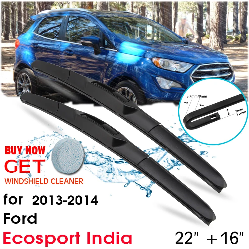 

Car Front Window Windshield Rubber Silicon Refill Wiper For Ford Ecosport India 2013-2014 LHD / RHD 22"+16" Car Accessories