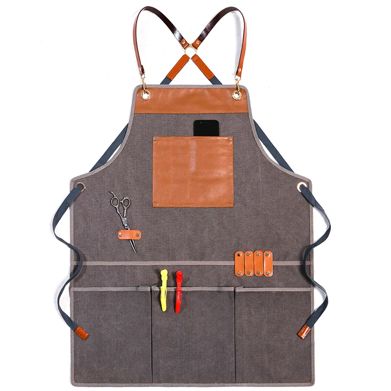 Work Apron Denim Canvas Carpenter Gardener Nail Salon Men and Women Restaurant Overalls