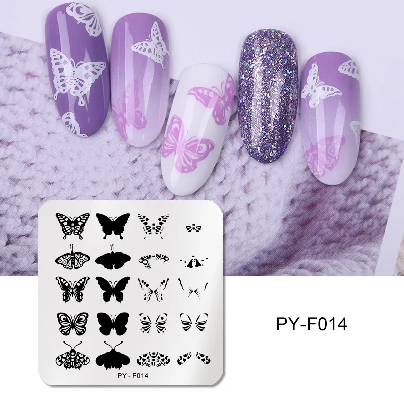 PICT YOU placas de estampado de uñas, plantillas rectangulares de acero inoxidable, plantilla de estampado de imágenes de uñas de flores