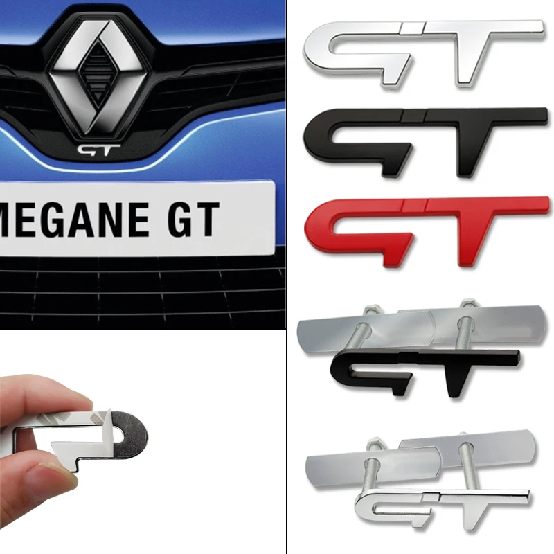 METAL GT Emblem Stickers decal Car Styling Logo Auto For Renault Sport Megane 2 3 4 5 Duster Logan Clio Laguna 2 Captur Arkana