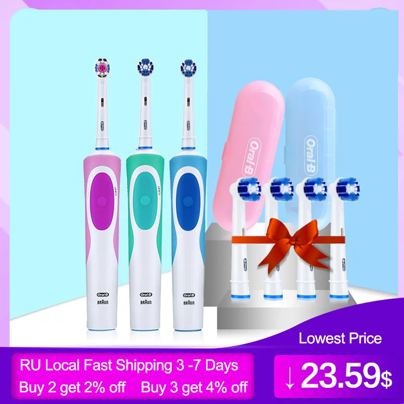 

Oral B D12 Series Vitality Electric Toothbrush Soft Bristle Repalcement Brush Head with Travle Box Rechargeable IPX7 Waterproof