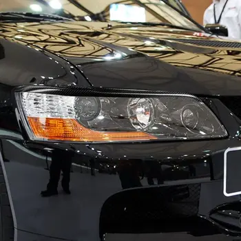 Do Mitsubishi Lancer Evolution EVO 7., 8. i 9. Akcesoria samochodowe, osłony reflektorów, osłony brwi, prawdziwe włókno węglowe 10 best sales evo 8 włókno węglowe - №6