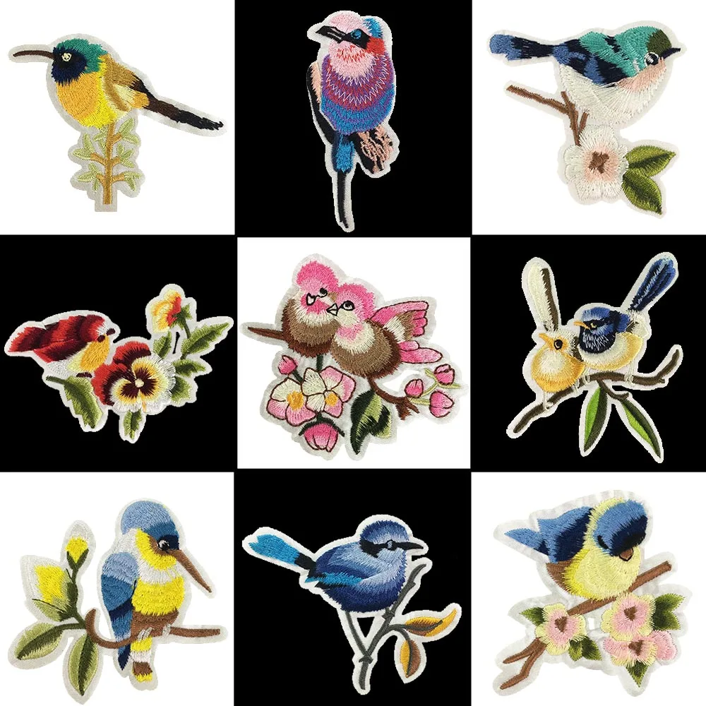 Bird Iron on Patches for Clothing Animal of The Breach Applique Embroidery  DIY Hat Coat Dress Pants Accessories Cloth Sticker