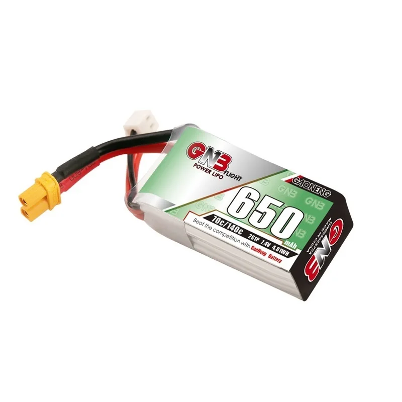 1-10PCS Gaoneng GNB 650mAh 7.4V 2S 70C/140C with XT30U-F Plug HV Lipo Battery for DYS FPV Racing Drone 4 Axis RC Drone Parts