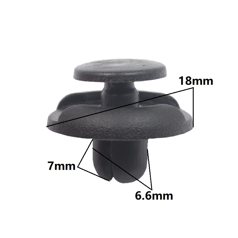 KALILI Fits 6.6mm hole fender trim clips for Toyota short type push in fastener fixed Molding retaining clips