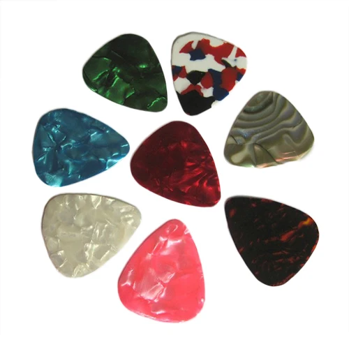 20 pieces 0.46/0.71 mm Celluloid Guitar Pick Mediator for Acoustic Electric - 20 Colors Custom