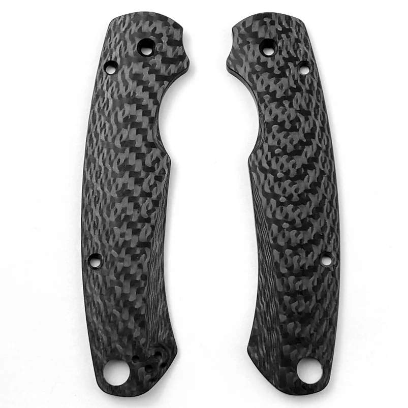 Imagem -02 - Tipos Full 3k Fibra de Carbono Faca Escalas Handle Patch para Spyderco Paramilitar Para2 C81 Aranha Grips Faça Você Mesmo Acessórios Peças 2