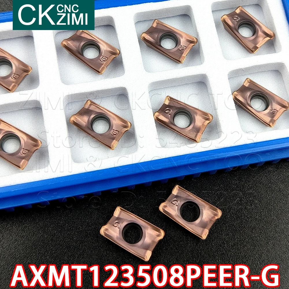 Insertos de carburo AXMT123508PEER-G ZM1036 AXMT 123508 PEER G, insertos de fresado, herramientas de torno de corte de fresado Indexable CNC, 10 Uds.
