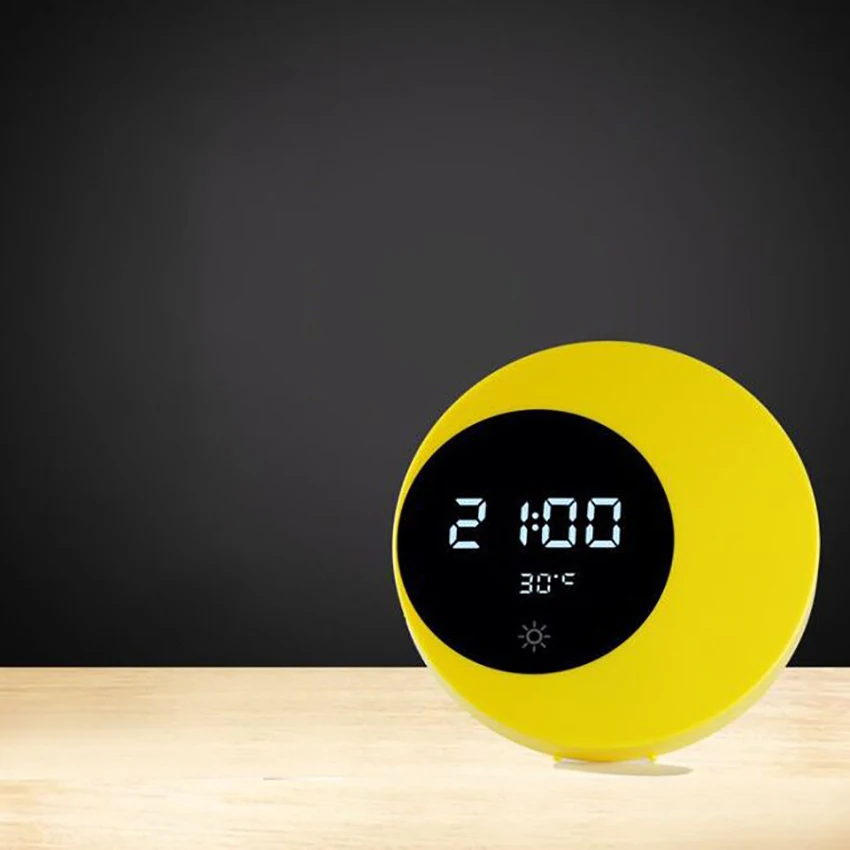 Sveglia sveglia con staffa, luce notturna a LED per camera da letto, luminosità regolabile e controllo tattile per bambini
