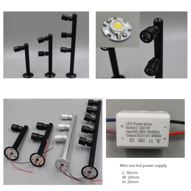 Wysokiej jakości oświetlenie podszafkowe 1W 2W 3W 5W lampa jubilerska licznik punktowy Mini Led prezentacja oświetlenie wystawa diamentowy