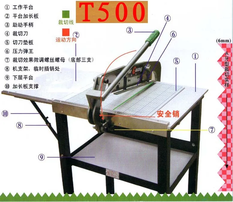 Cloth cutting machine/edge cutting machine/cloth cutting machine/leather cloth sample cutting machine flower knife 40.50.60cm