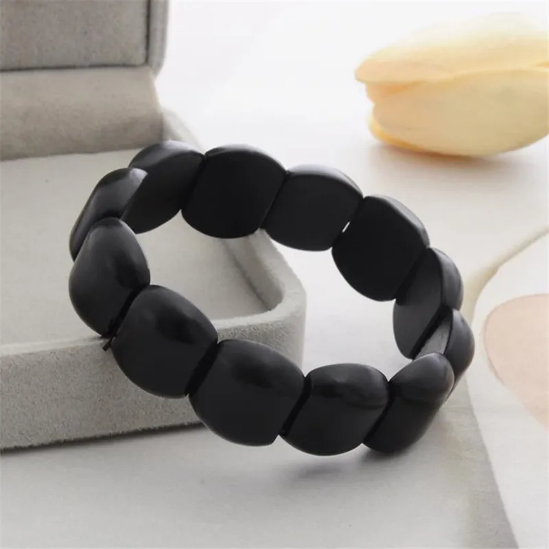 WWLB High Quality Real Black Obsidian Handrow Tourmaline Stone Men Bracelet Bangles Fashion Hand String Row Women Yoga Jewelry