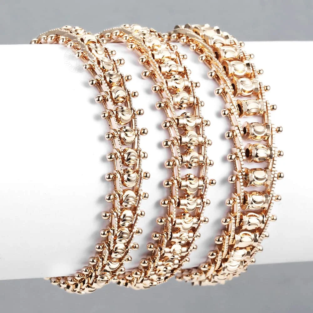 585 Rose Gold Color Womens Bracelets Geometric Spicate Chain Strand Bracelet For Women Wedding Fashion Jewelry Gifts 3mm LCB21