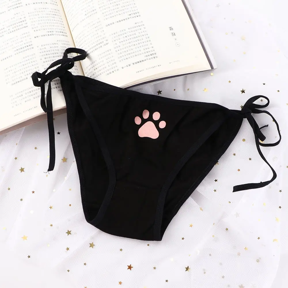 Cute Claw Women\'s Underwear Lolita Girl Animation Low Waist Cotton Strings Strap Bandage Seamless Brief Sexy Lingerie Panties