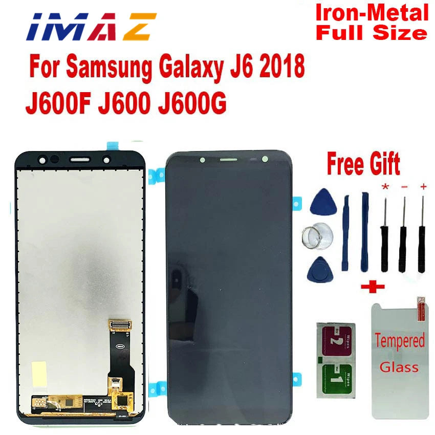 IMAZ Metal Iron sheet LCD For Samsung Galaxy J6 2018 J600 J600F J600Y/G LCD Display+Touch Screen Digitizer Assembly For J6 LCD