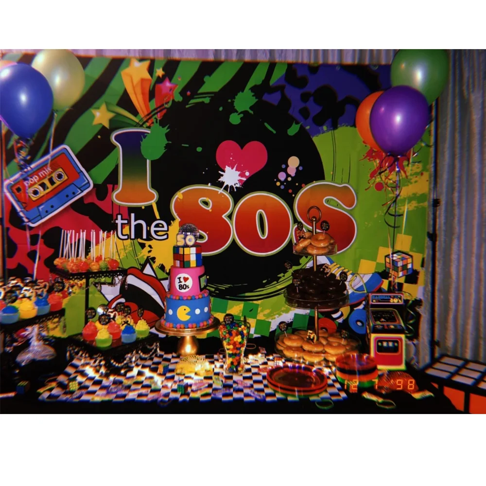 Mocsicka Retro Regreso a los 80 Graffiti Fondo de fiesta de cumpleaños Hip Hop Rock Punk Música Disco Foto Fondo Decoración Estudio