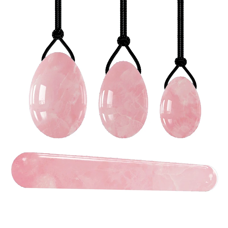 Drilled Natural Rose Quartz Yoni Egg Massage Jade Egg Kegel Exercise Pelvic Floor Muscle Tightening Vaginal Firming Crystal Ball