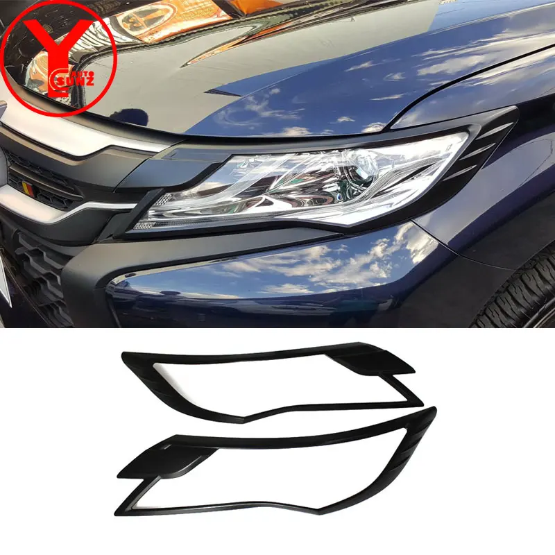 black head light cover For MITSUBISHI PAJERO SPORT Shogun 2015 2016 2017 car headlight accessories For montero sport 2018 YCSUNZ - Image 5