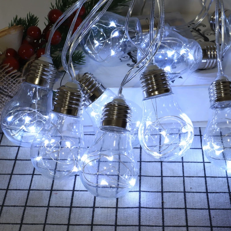 Solar Outdoor Garland Light Clear Festoon Globe Bulb Christmas Lights Patio Fairy String Street Garlands For New Year Decoration