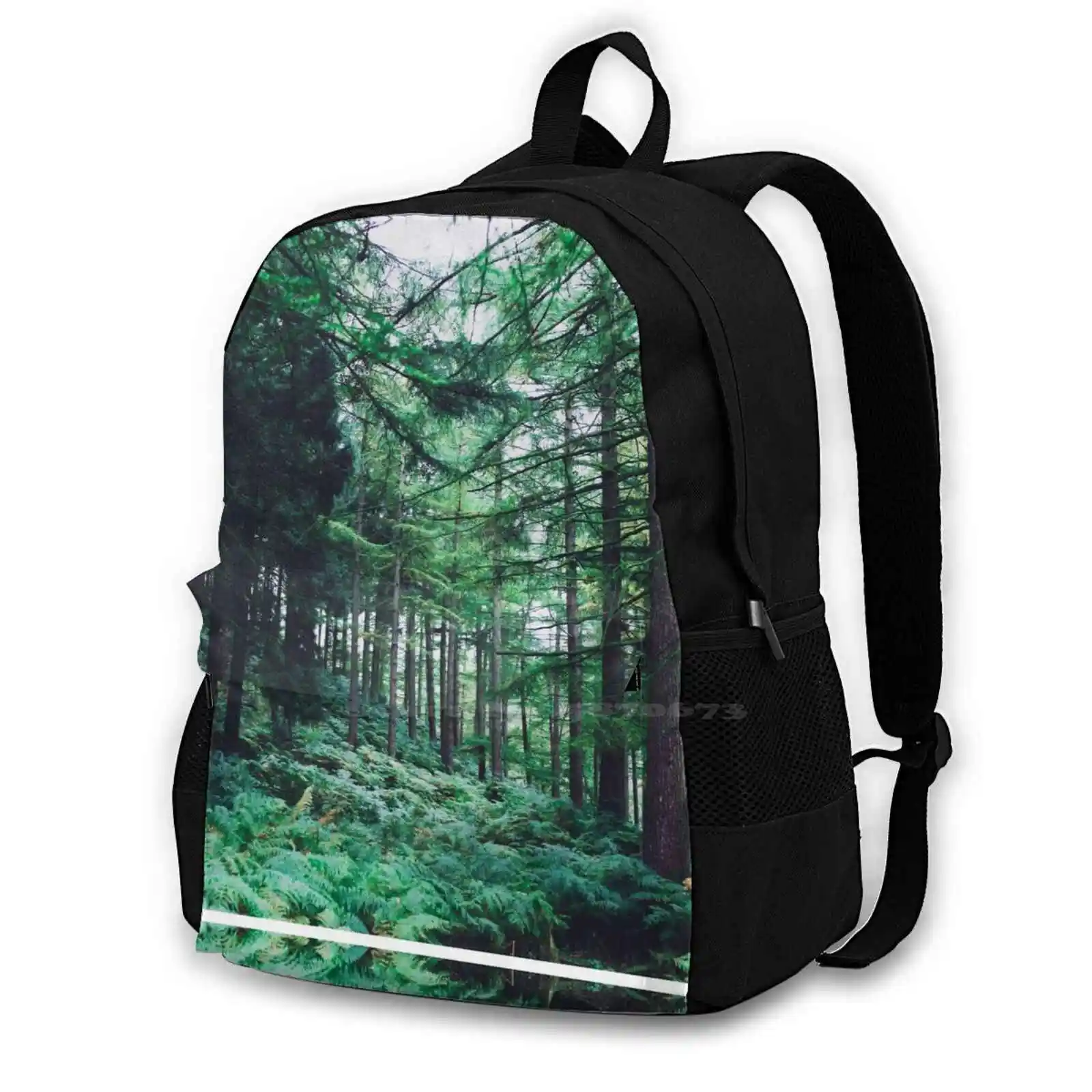 

Lost Within Myself New Arrivals Unisex Bags Student Bag Backpack Tropic Green Evergreen Tree Woods Forest Adventure Go Places