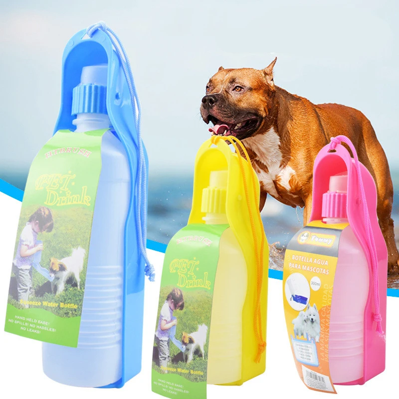 Bouteille d\'eau avec bol pour animaux de compagnie, distributeur de boissons d\'extérieur, portable, voyage, petits et moyens chiens, 250ml, 500ml