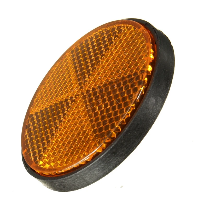 2Pcs Round Red Reflector Universal for Motorcycle ATV 5.6x0.8cm & 2 x 2Inch Round Orange Reflectors Universal