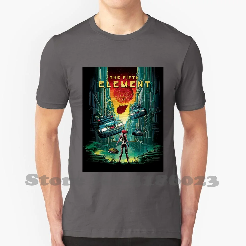 The Fifth Element 100% Cotton T-Shirt Fifth Element Cover Dvd Movie Leeloo Taxi Fire Water Air Earth Space Scifi Future Love