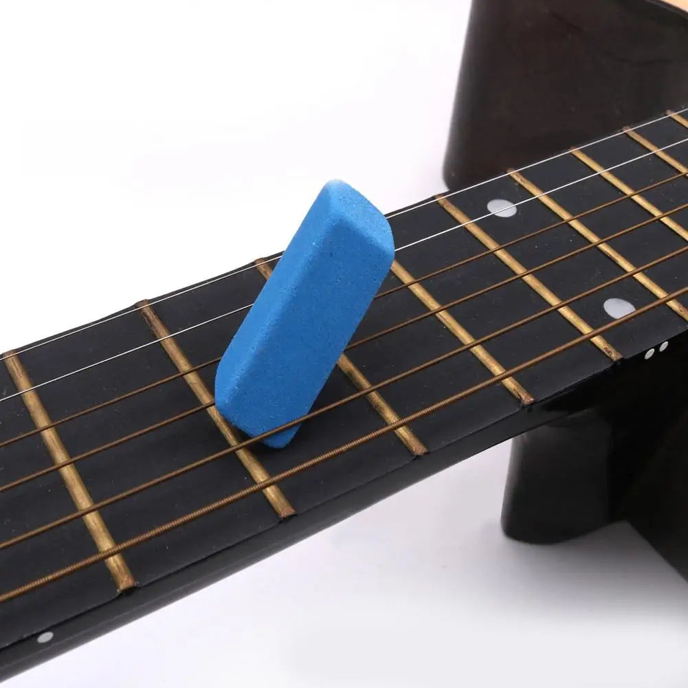 Goma para eliminar óxido de cuerdas de guitarra, cepillo de limpieza para cables de traste, eliminador de óxido