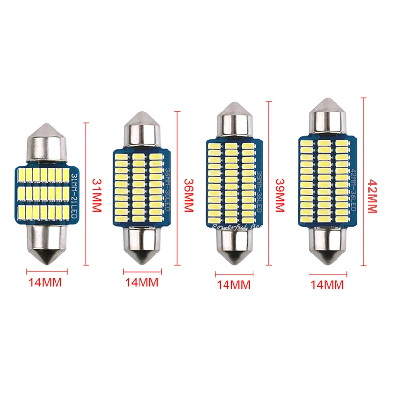 20 x CANBUS C5W power 5W LED 12V car automobile interior dome reading license plate lights white warm white ice blue bulb