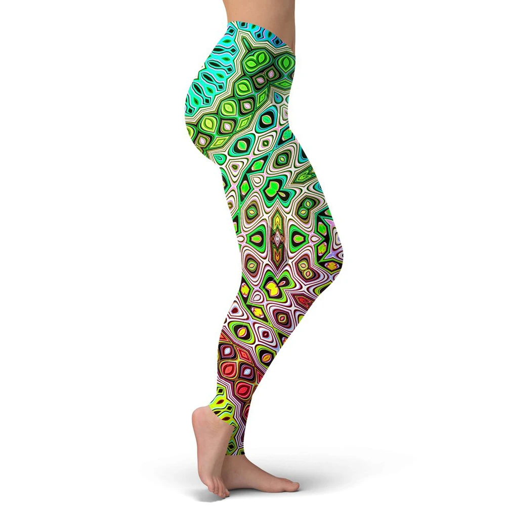 Cravate colorant Style psychédélique mode femmes Leggings 3D imprimé arc-en-ciel peinture Leggings Sexy élastique femme maigre Leggings DDK25