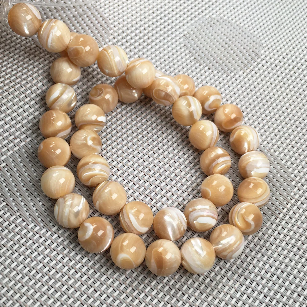 Natural Shell Bead Round Stripe Loose Bead 4 6 8 10 12 MM for Making DIY Jewelry Necklace Bracelet Accessories