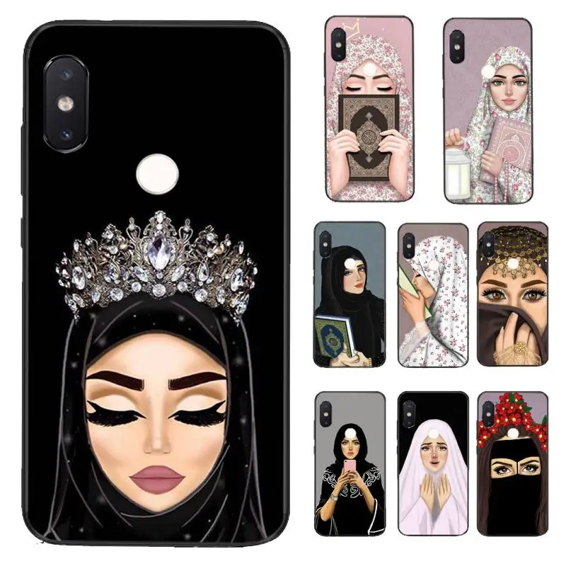 FHNBLJ Muslim Islamic Arabic Hijab Face Gril Phone Case for Xiaomi Redmi 5 5Plus 6 6A 4X 7 7A 8 8A 9 Note 5 5A 6 7 8 8Pro 8T 9