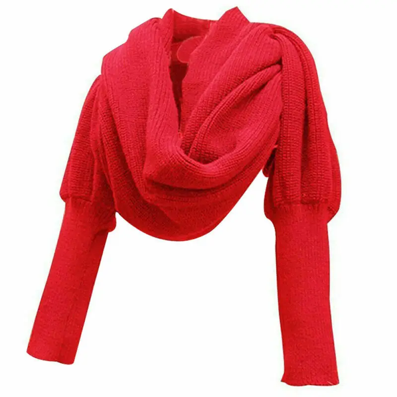 Knitted Scarf with Long Sleeves Unisex Fashion wraps shawls for winter autumn