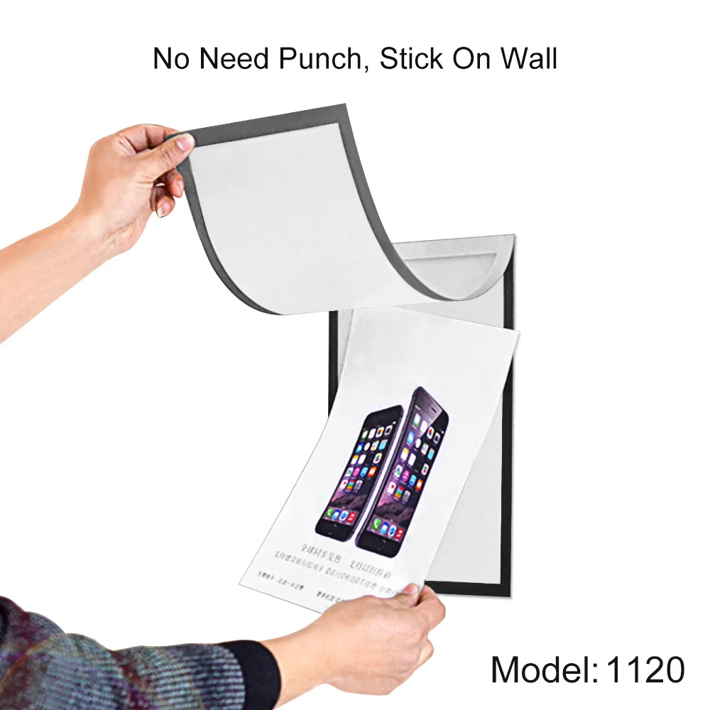 5 pcs A4 Flexible PVC Frame for Pictures Documents Notice Posters Wall Mounted Silver Frame