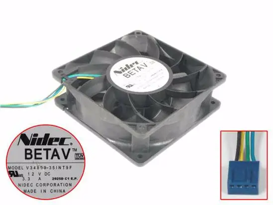 

Nidec V34809-35INT9F DC 12V 3.3A 120x120x38mm 4-Wire Server Cooling Fan